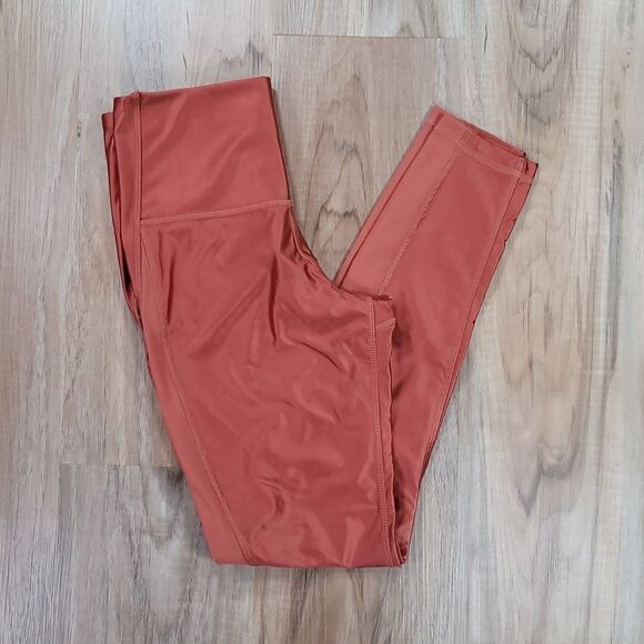 ☔️🔺️Reebok Core 10 Bronze Metallic High Waist Athletic Pants Small - Picture 2 of 10